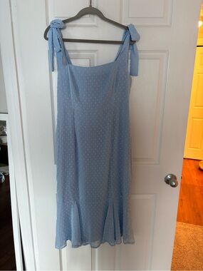 Lulu's Powder Blue Swiss Dot Sundress